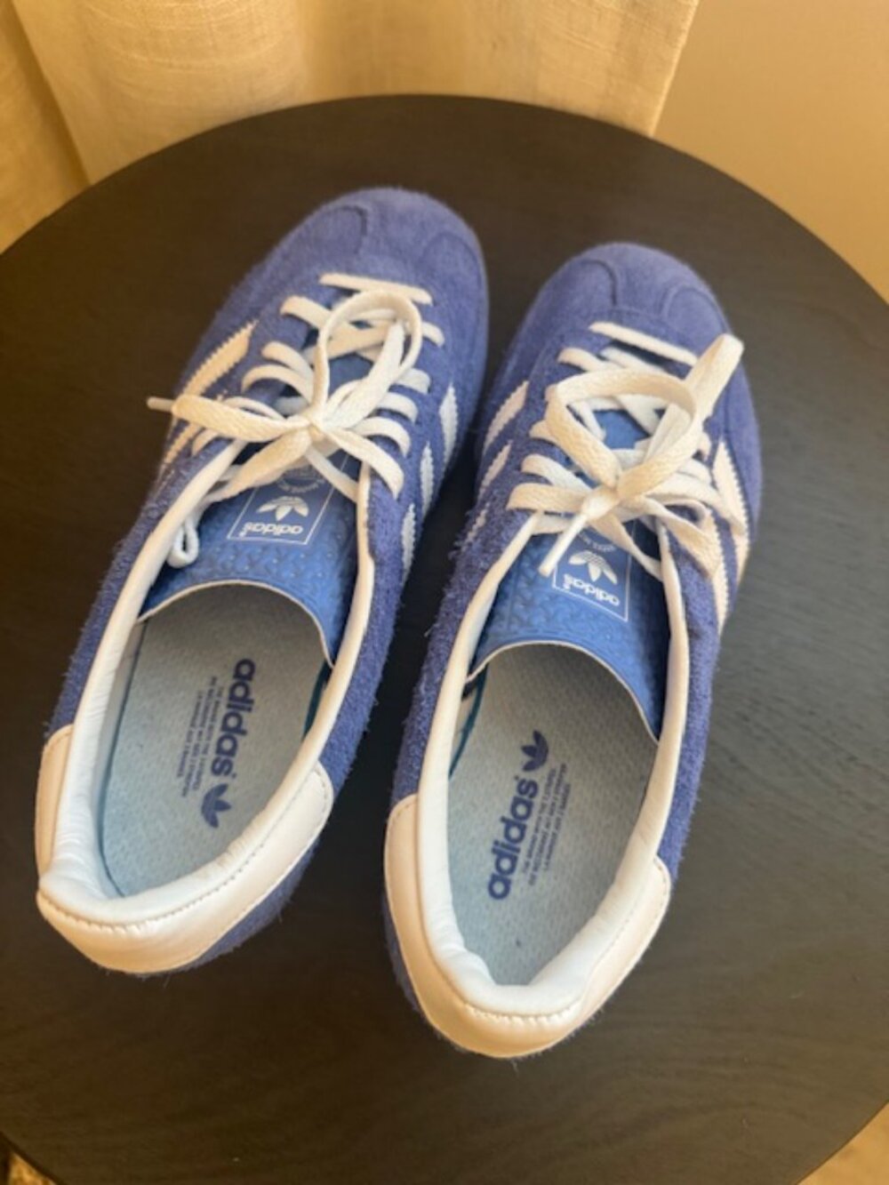 adidas Women's Blue and White Suede Sneakers - Picture 8 of 10